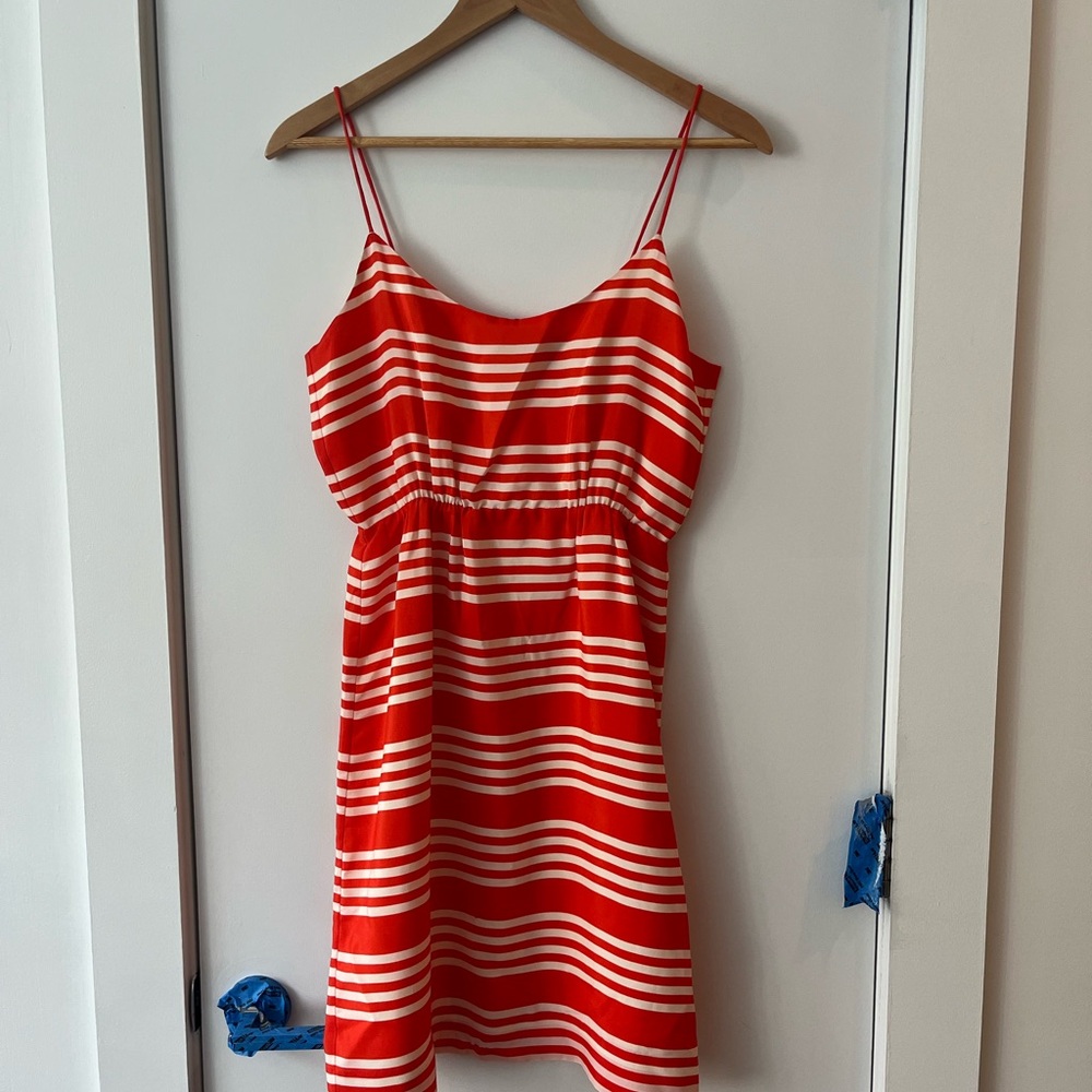 JCrew Orange and White Striped Summer Dress